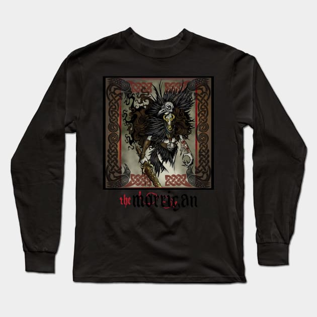 The Morrigan: Irish War Goddess Long Sleeve T-Shirt by celtichammerclub